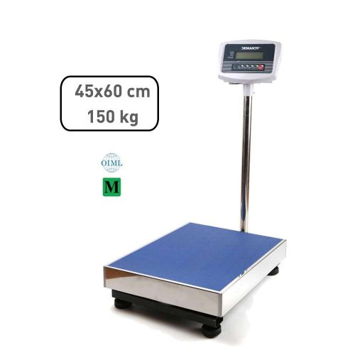 Mérleg (raktári) hitelesített 150 kg 45×60 cm ipari